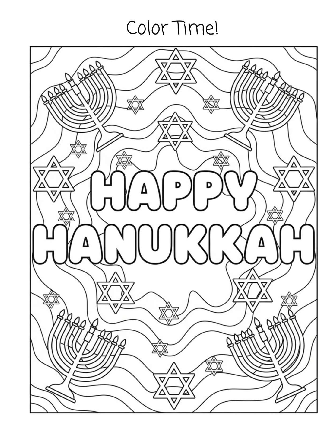 Happy Hanukkah coloring page