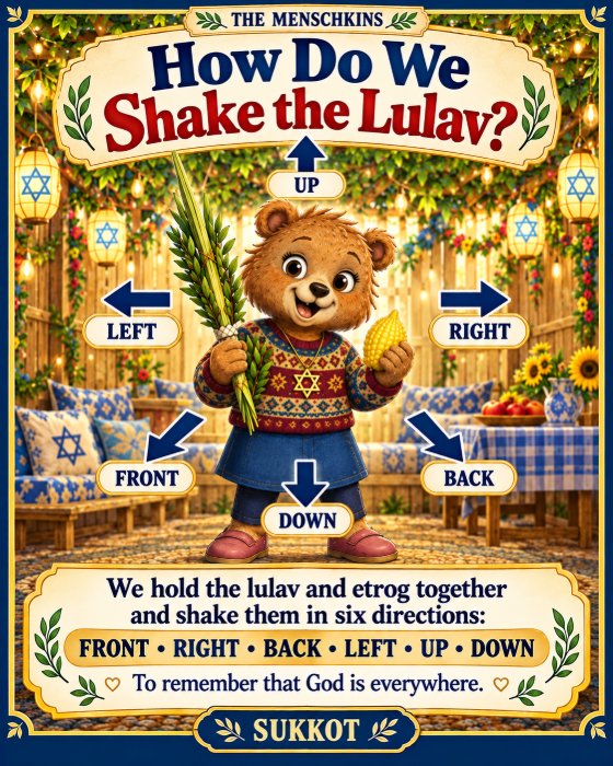 How Do We Shake the Lulav? Miri shows the six directions